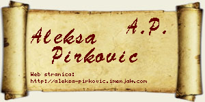 Aleksa Pirković vizit kartica